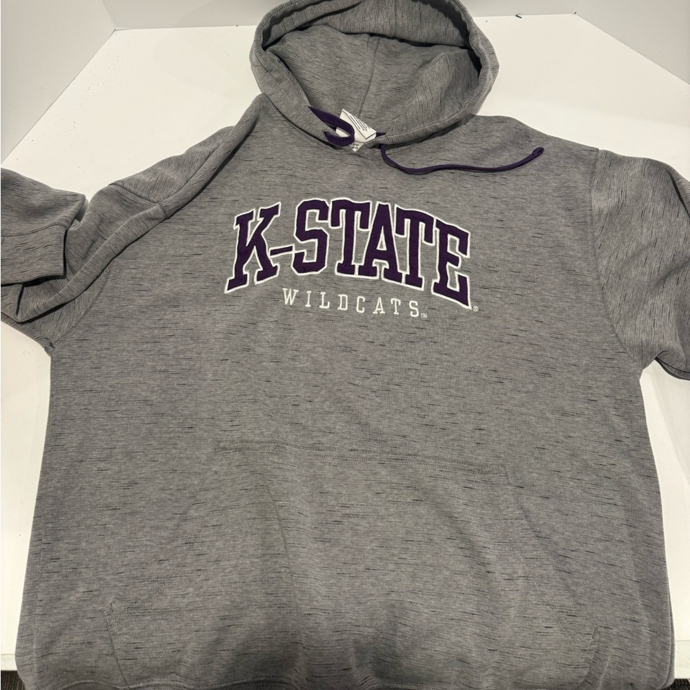 Champion Kansas State Wildcats Hoodie Mens 2XL Gray K-State Pullover Sweatshirt
